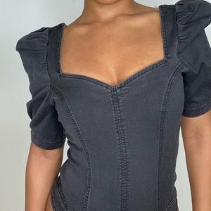 Cute Puff Sleeve Bodysuit